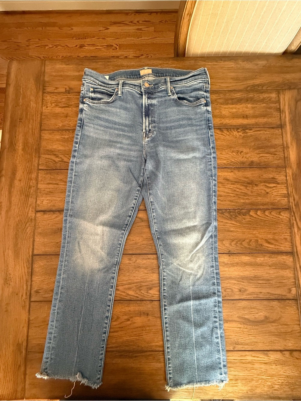 MOTHER Light Blue Cropped Ankle Jeans